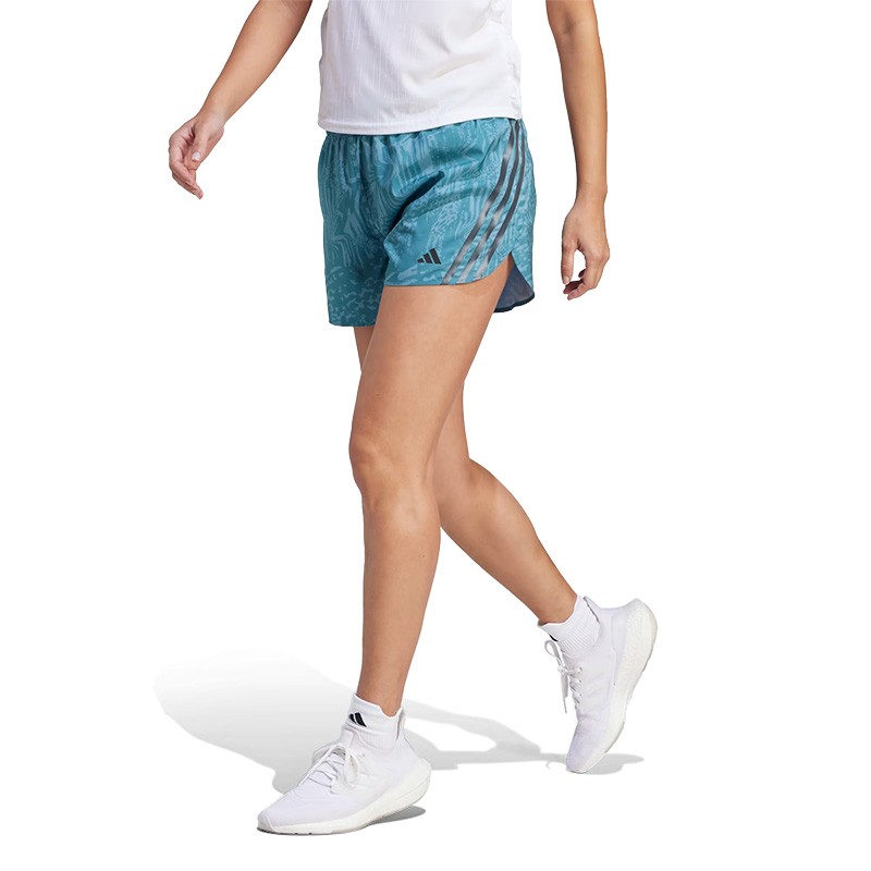 Shorts Run Icons 3 Rayas Estampados para Mujer Marca Adidas